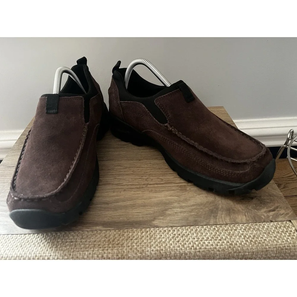 Lands End Shoes Mens 9 D Brown All Weather Slip On Moc Toe Loafers M1